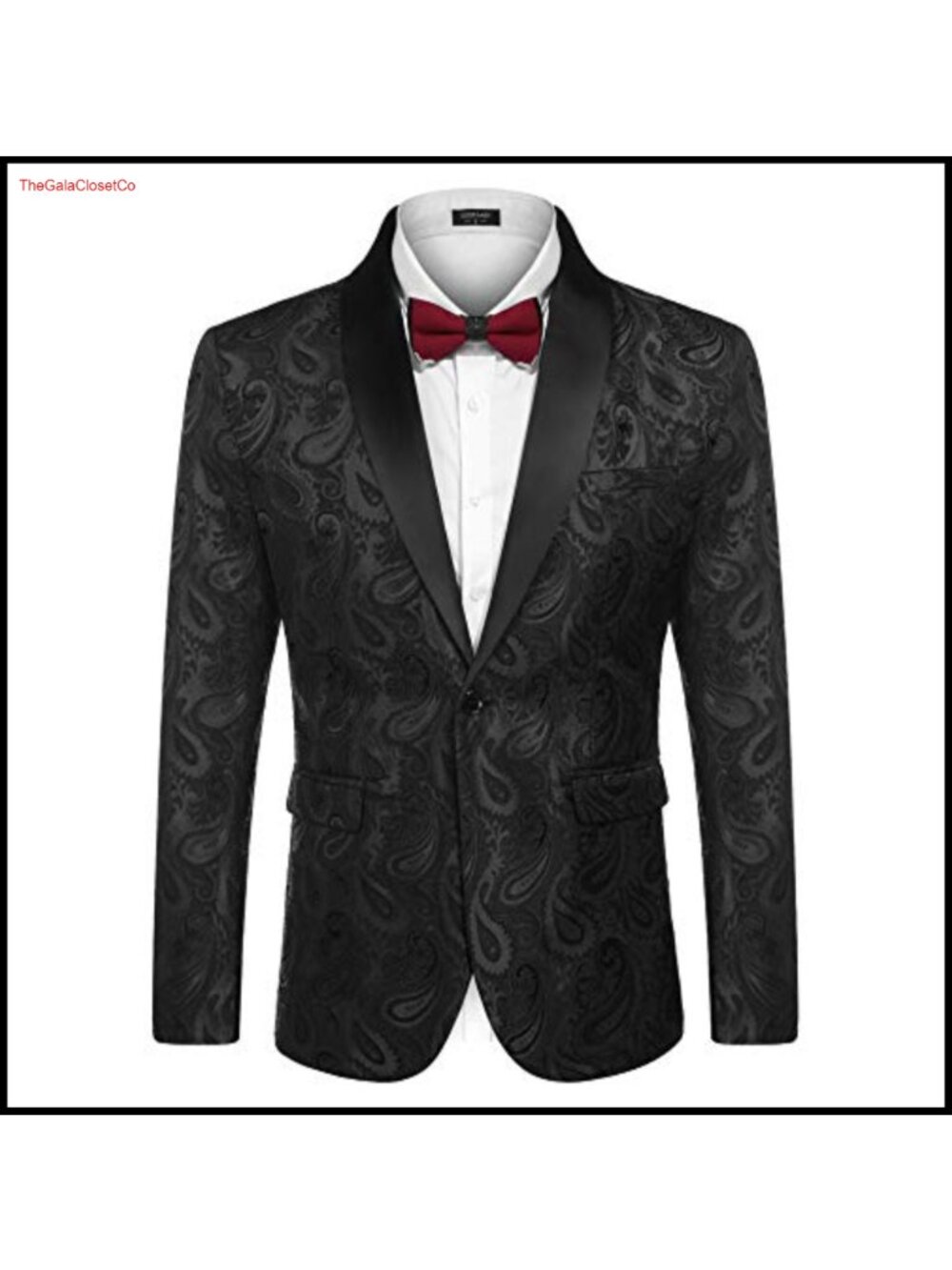 Mens Paisley Floral Tuxedo Jacket Shawl Lapel Blazer for Prom Wedding